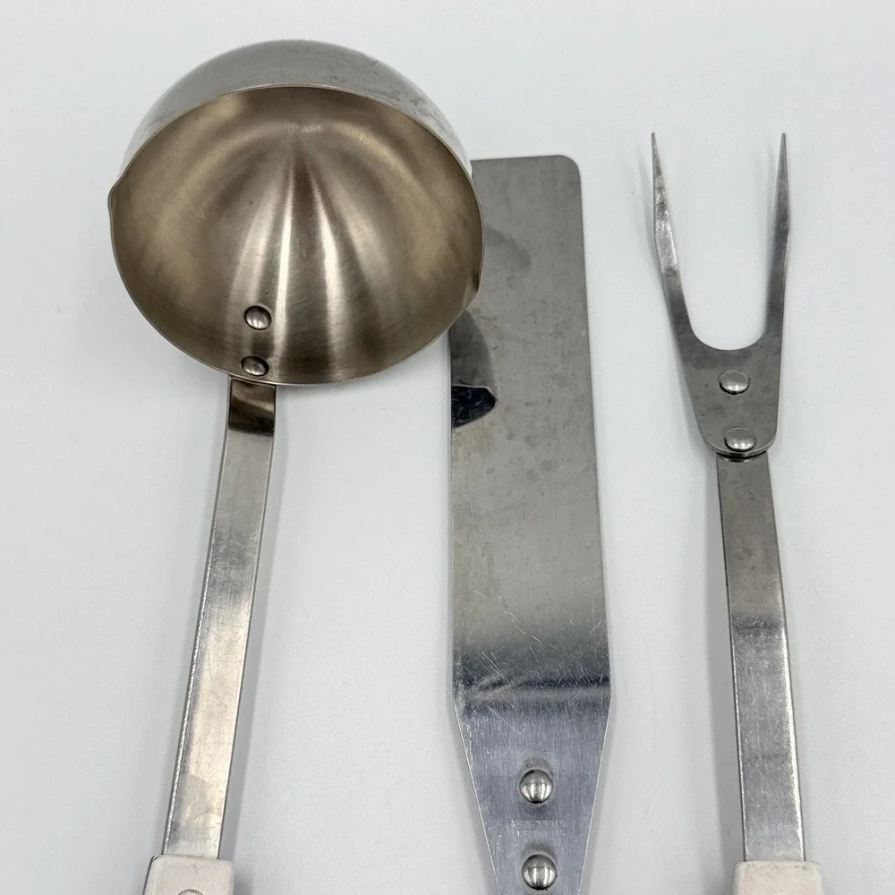 Vintage Floral Handle Serving Set‎ MCM Retro Kitchenware Hostess Set USA